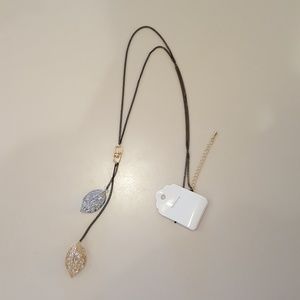 Caged crystals long necklace